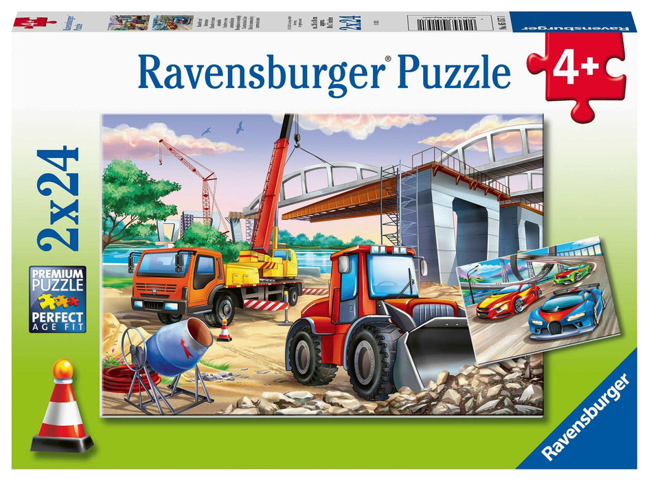 Ravensburger - Construction & Cars Puzzle 2x24 pieces - Ravensburger Australia & New Zealand