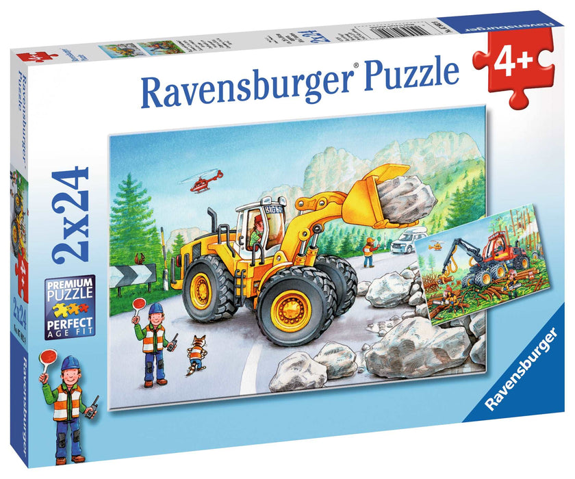 Ravensburger - Diggers at Work Puzzle 2x24 pieces - Ravensburger Australia & New Zealand