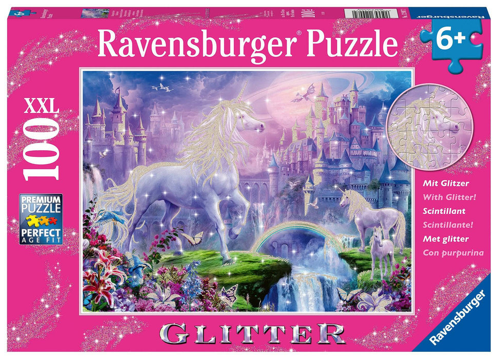 Ravensburger - Unicorn Kingdom Puzzle Glitter 100 pieces - Ravensburger Australia & New Zealand
