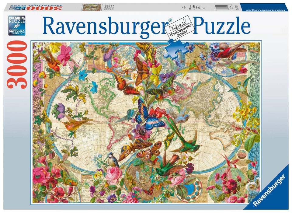 Ravensburger - Flora & Fauna World Map 3000 pieces - Ravensburger Australia & New Zealand